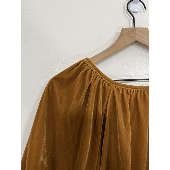 Velvet Peasant Top M Cottagecore Whimsigoth Cabincore Boho Romantic Poet 90s - Picture 9 of 13